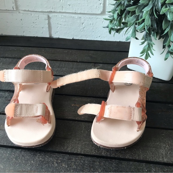 Wonder Nation Toddler Girls Glitter Nature Pink Sandal Size 9 - Picture 6 of 9